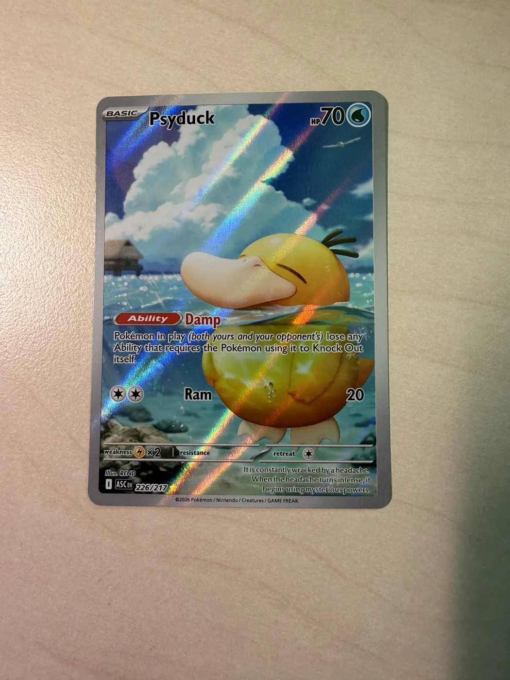 Psyduck 226/217 Ascended Heroes front card photo in GradeValue pregrading report