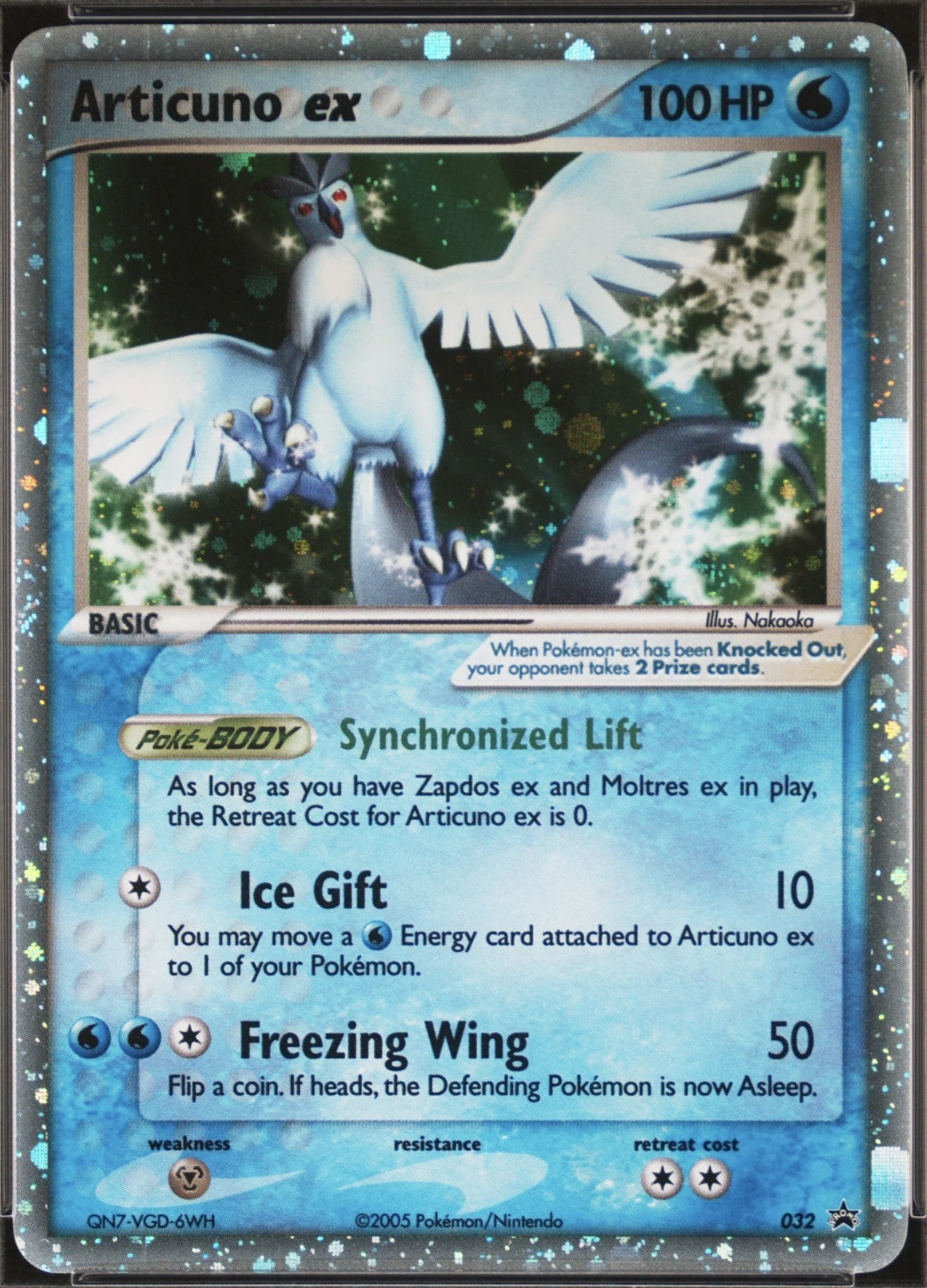 Articuno ex 032/40 Nintendo Black Star Promos front card photo in GradeValue pregrading report