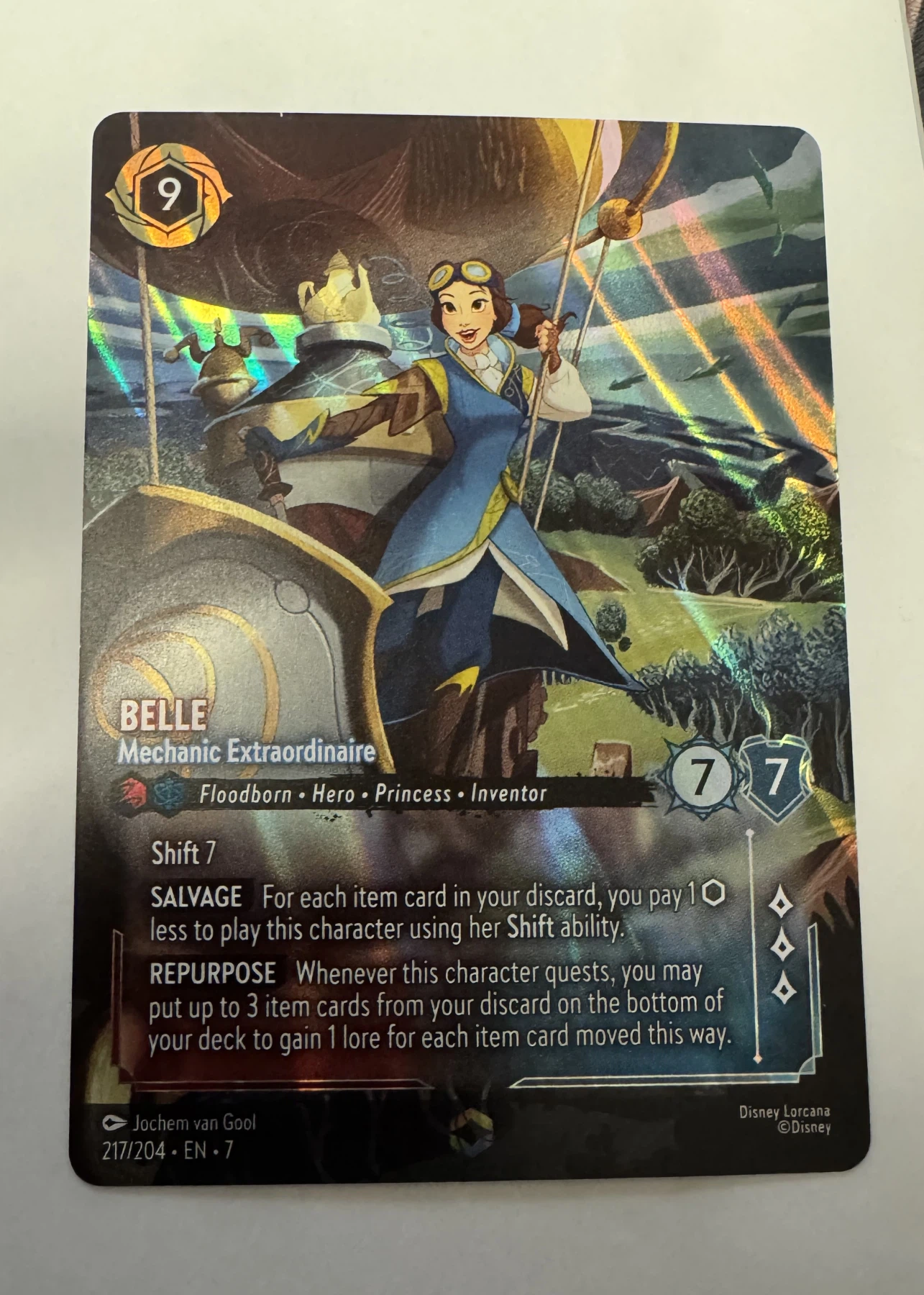 Belle - Mechanic Extraordinaire 217/204/204 Archazia's Island front card photo in GradeValue pregrading report
