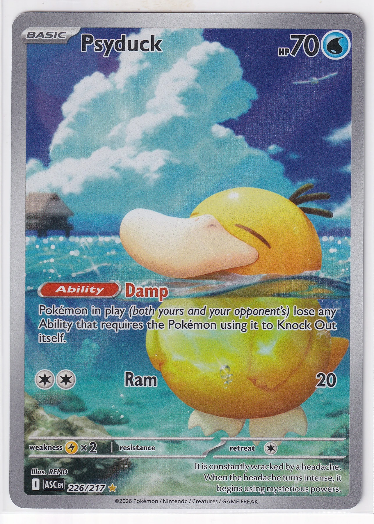 Psyduck 226/217 Ascended Heroes front card photo in GradeValue pregrading report