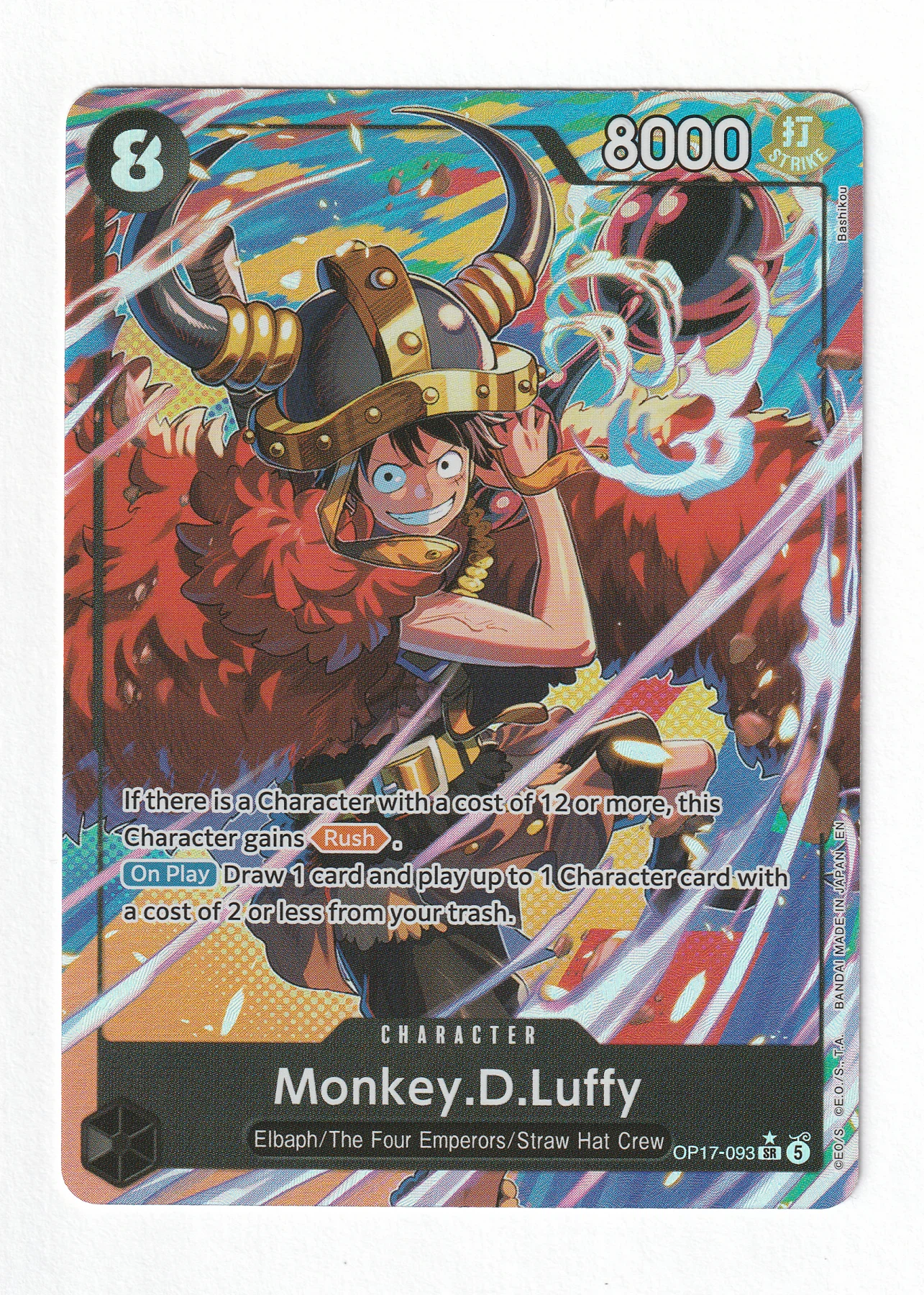 Monkey.D.Luffy (OP17-093) (Alternate Art) OP17-093 The World's Strongest Warriors front card photo in GradeValue pregrading report