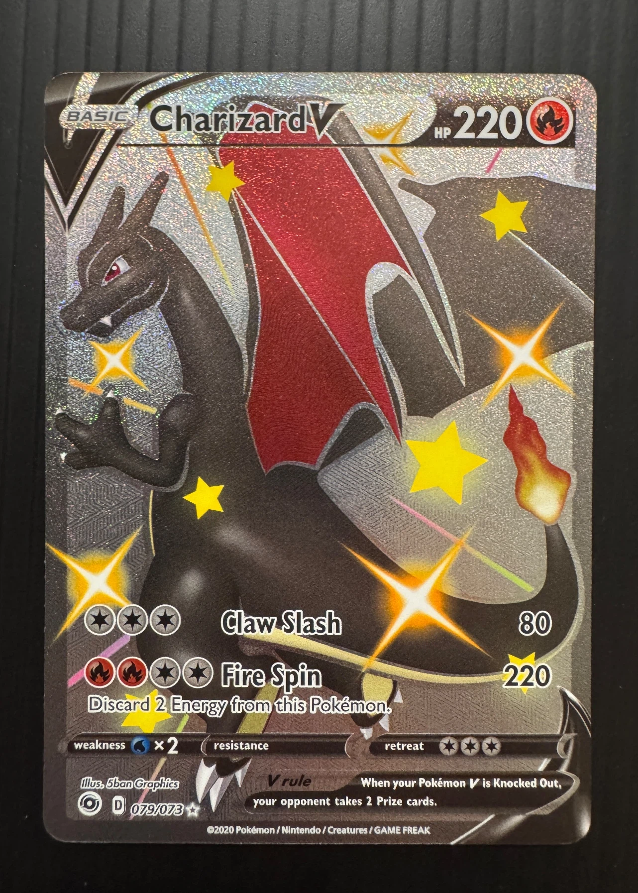 Charizard V 079/73 Champion's Path front card photo in GradeValue pregrading report