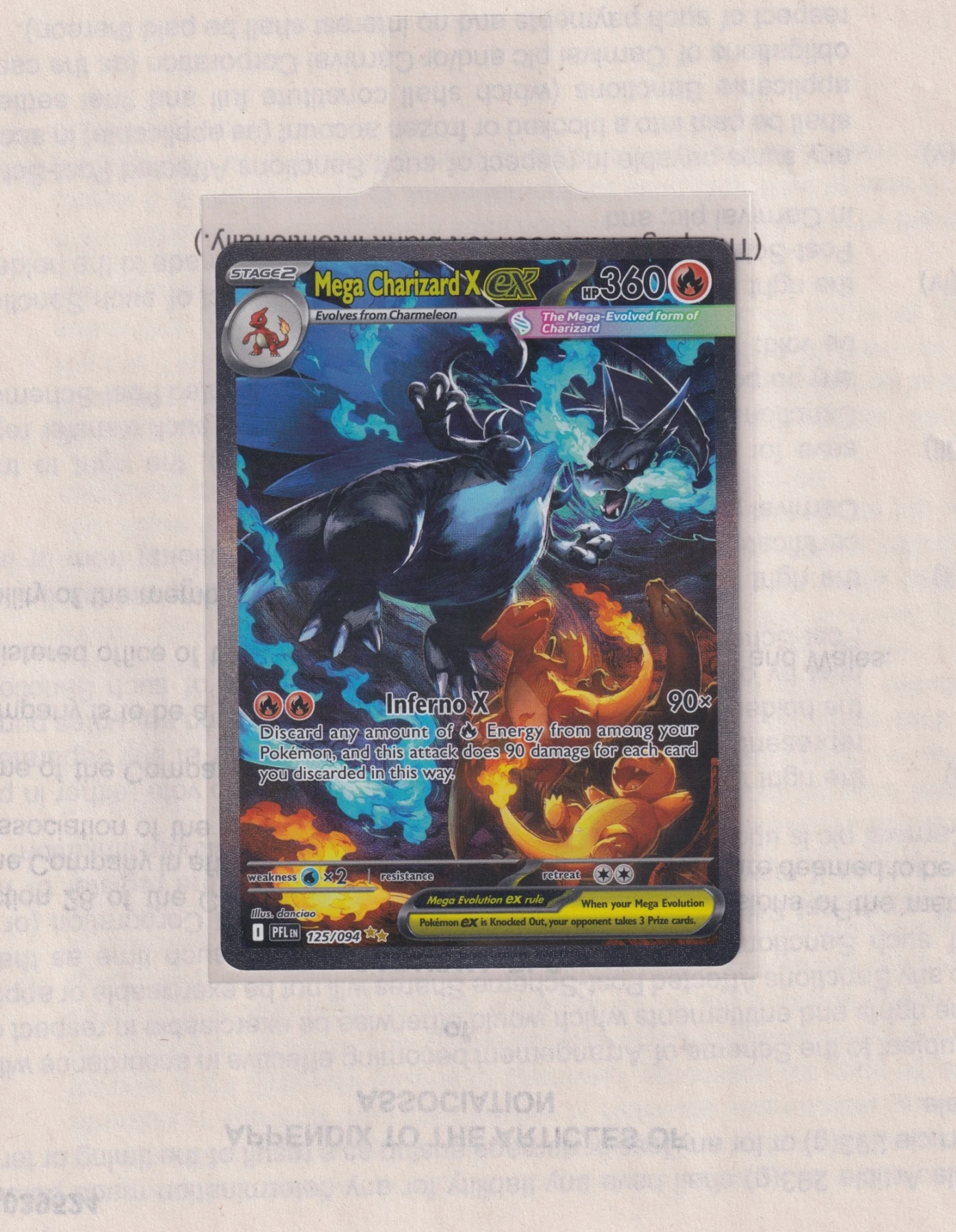 Mega Charizard X ex 125/94 Phantasmal Flames front card photo in GradeValue pregrading report