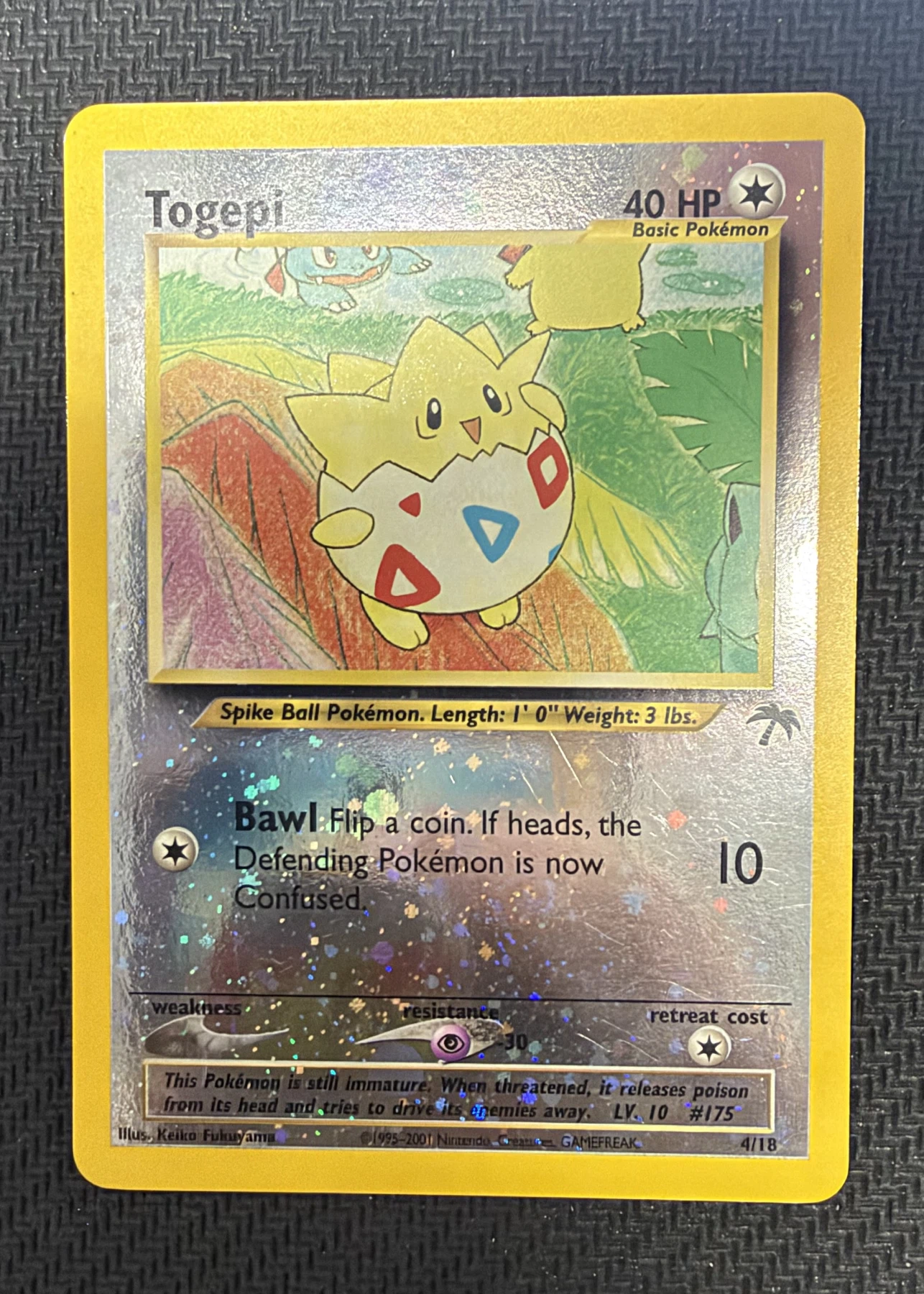 Togepi 004/18 Southern Islands front card photo in GradeValue pregrading report