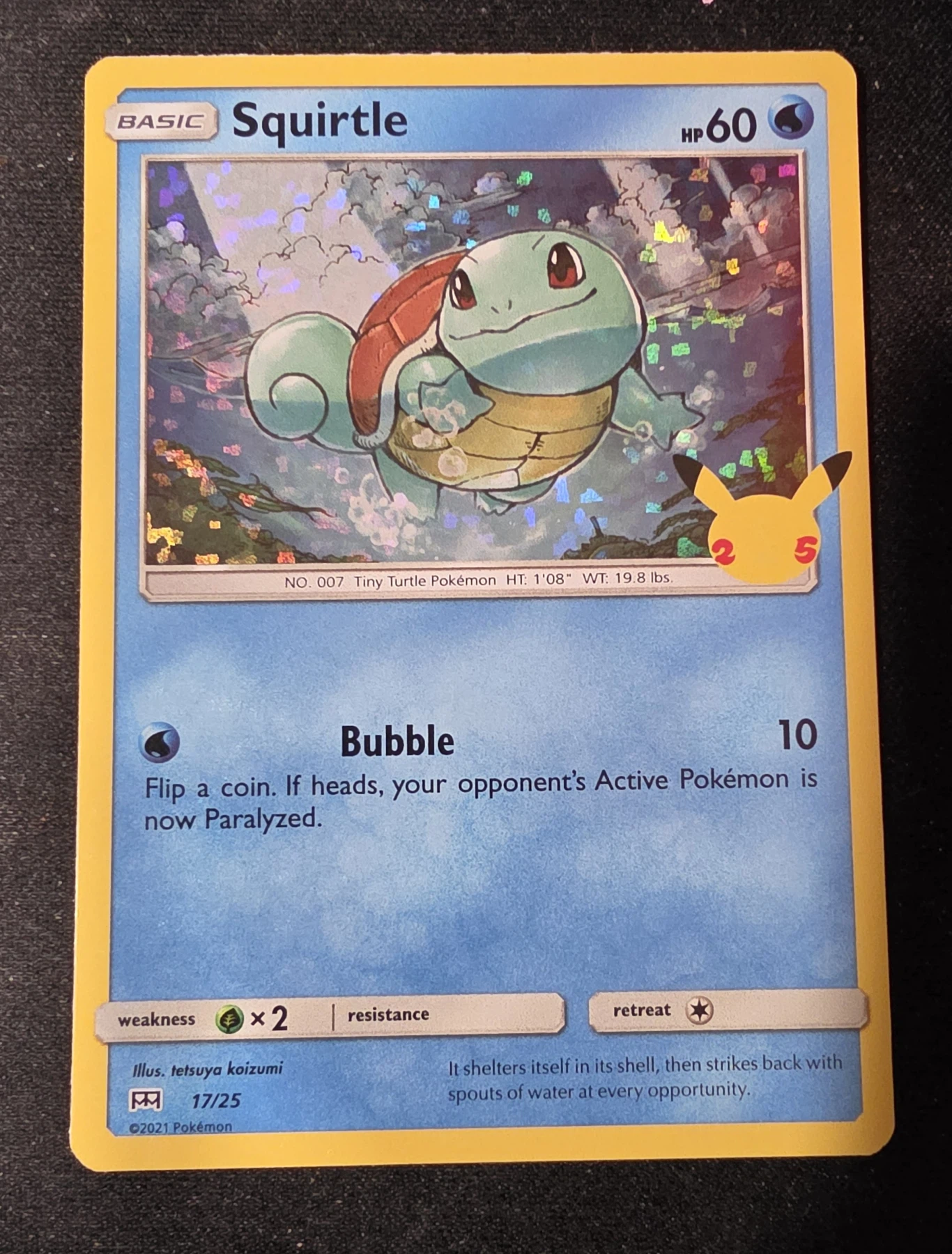 Squirtle 017/25 McDonald's Collection 2021 front card photo in GradeValue pregrading report