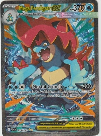 Mega Feraligatr ex 274/217 Ascended Heroes front card photo in GradeValue pregrading report