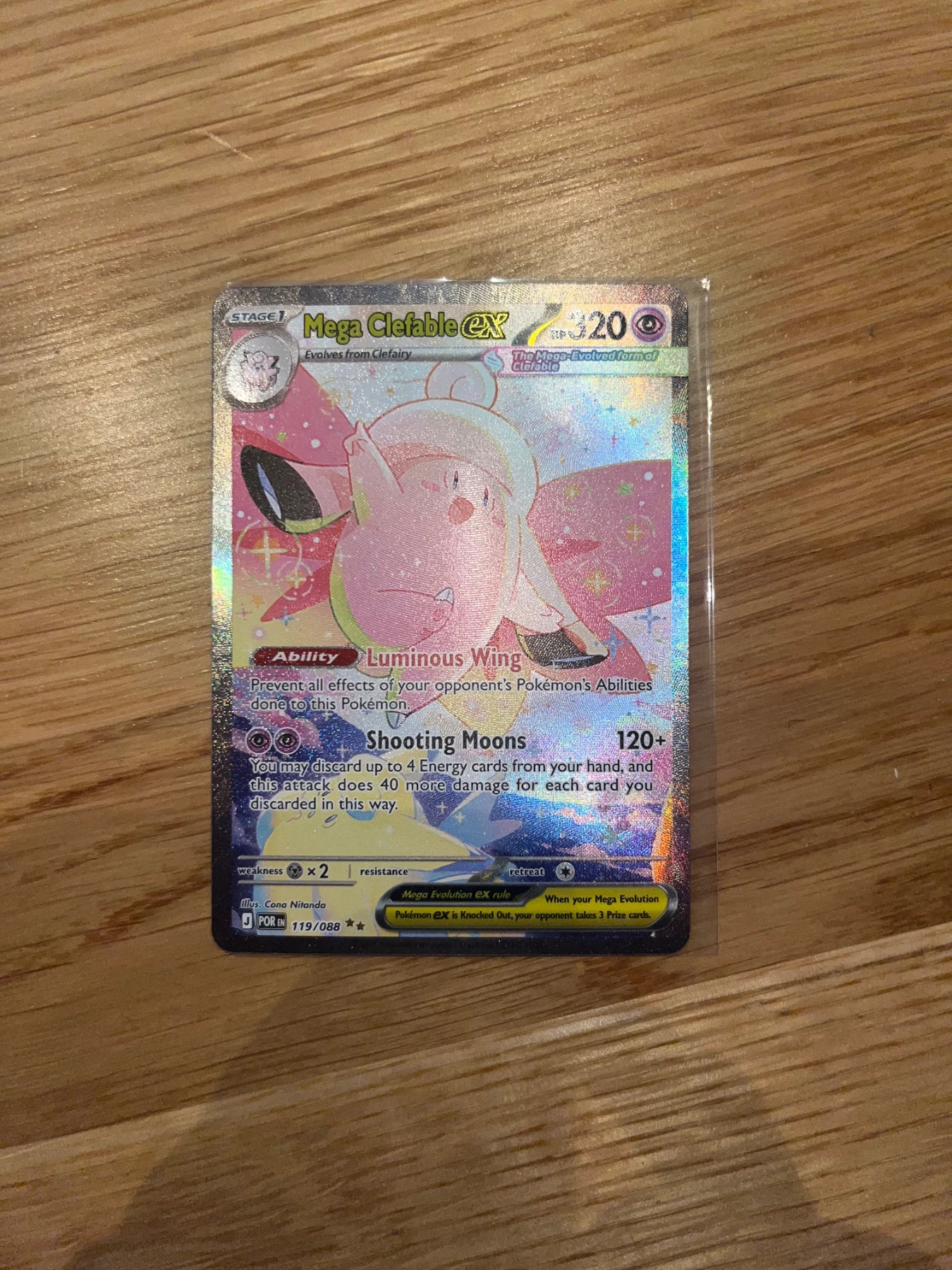 Mega Clefable ex 119/88 Perfect Order front card photo in GradeValue pregrading report