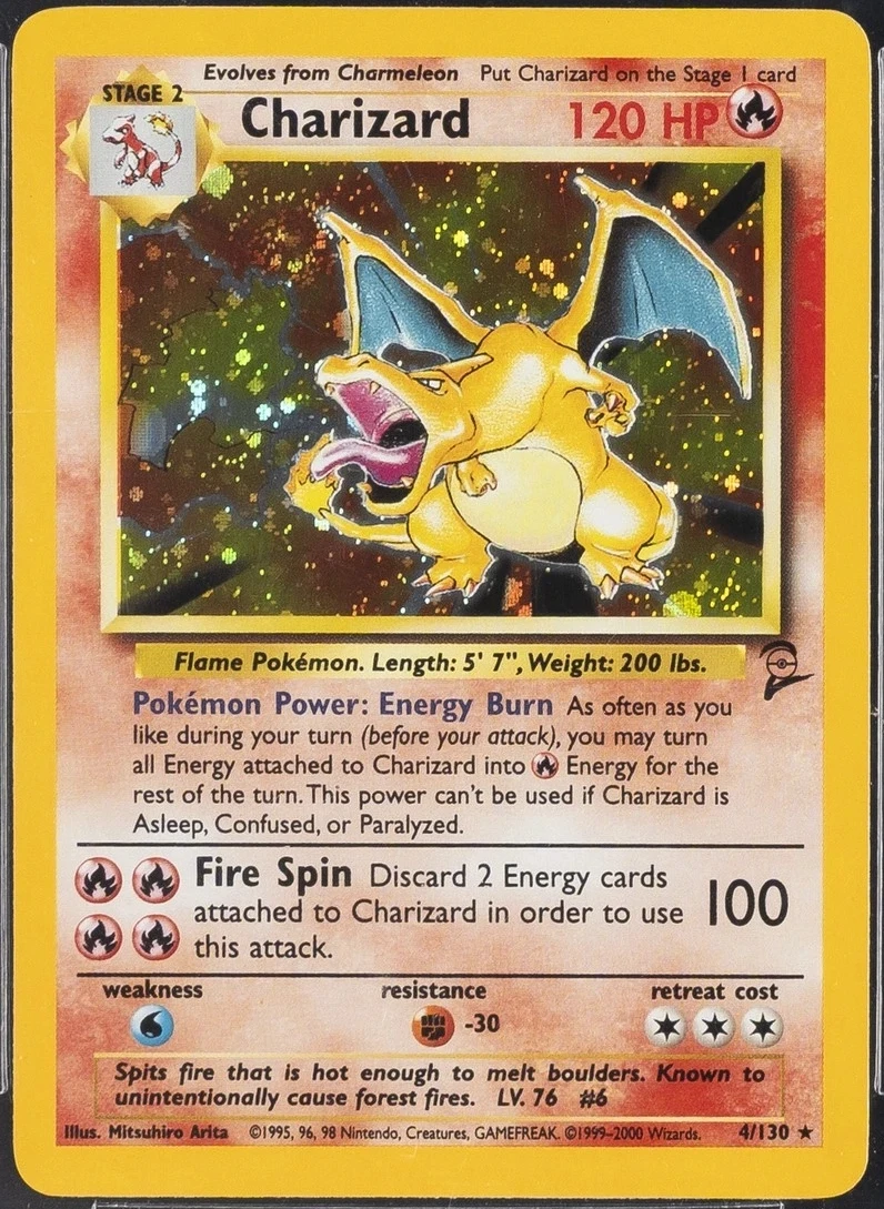 Charizard 004/130 Base Set 2 front card photo in GradeValue pregrading report