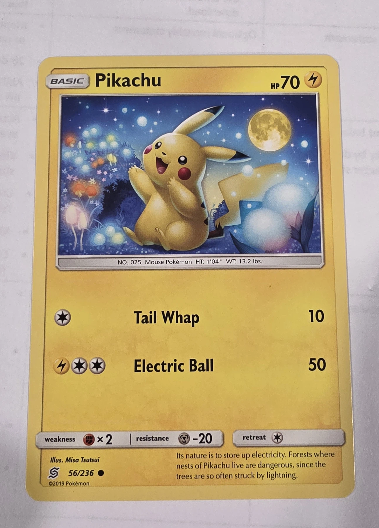Pikachu 056/236 Unified Minds front card photo in GradeValue pregrading report