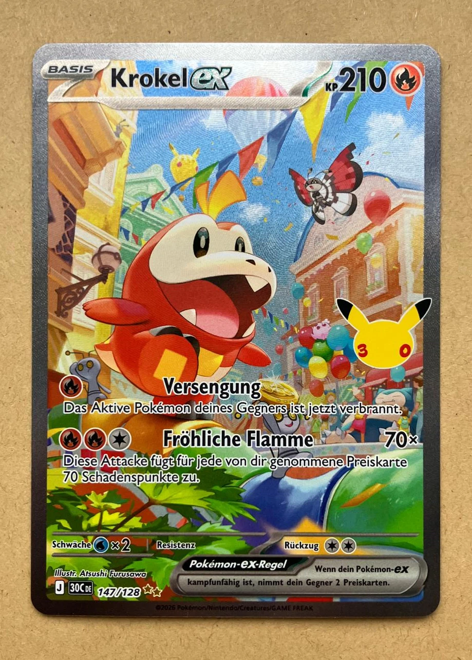 Fuecoco ex 147/128 30th Celebration front card photo in GradeValue pregrading report