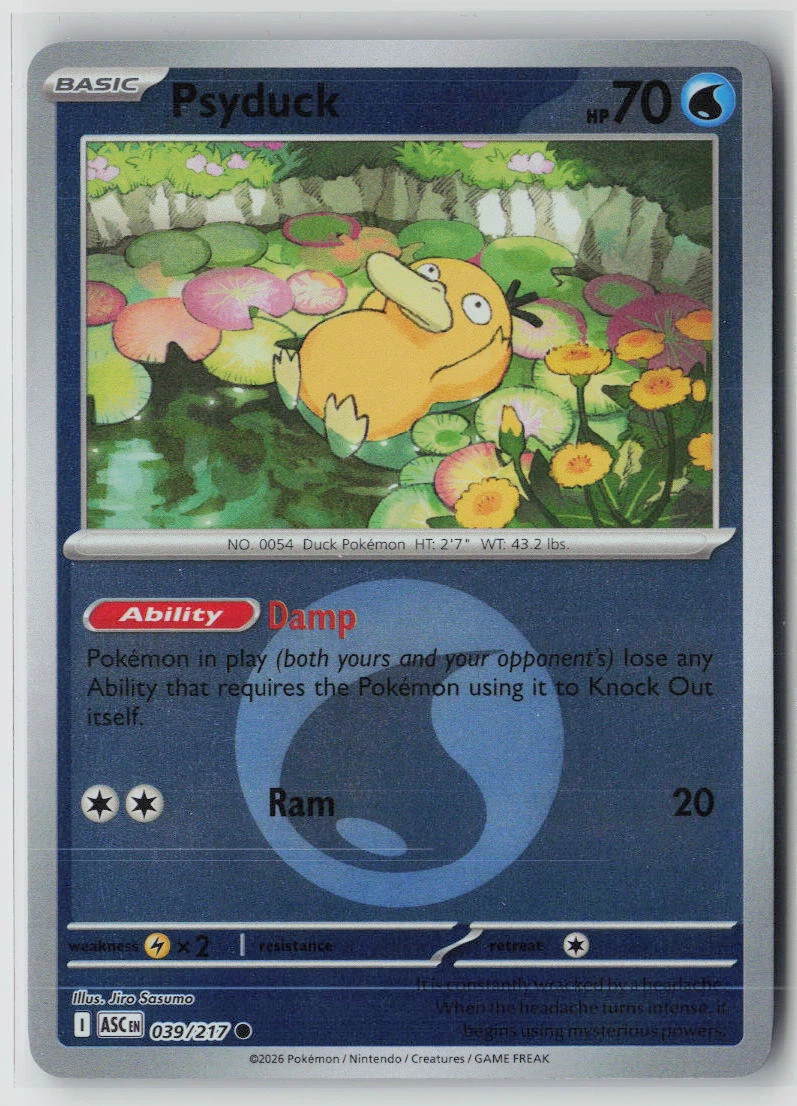 Psyduck 039/217 · Energy Holo Ascended Heroes front card photo in GradeValue pregrading report
