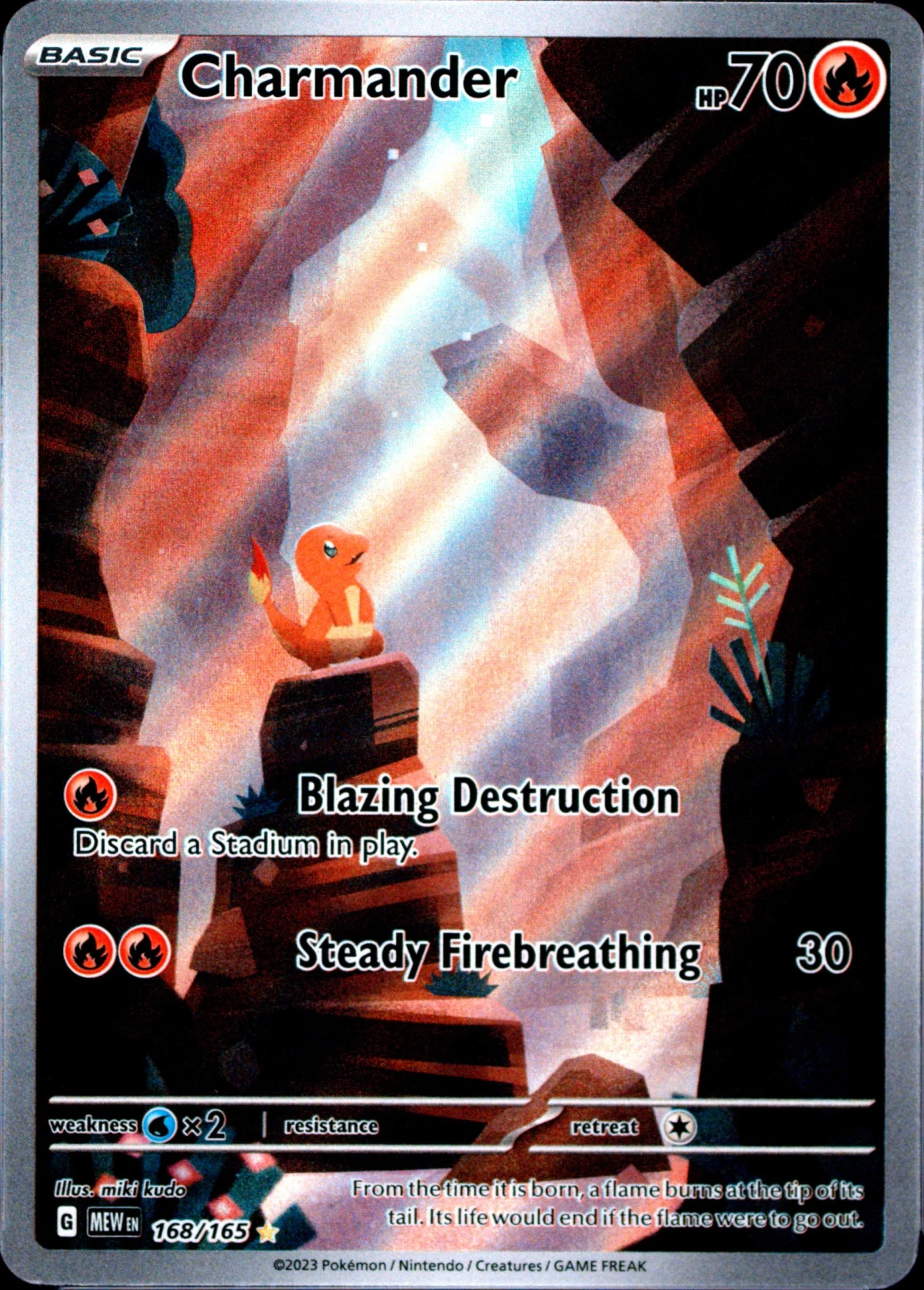 Charmander 168/165 151 front card photo in GradeValue pregrading report