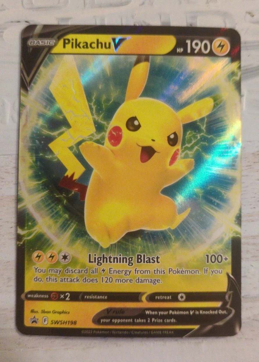 Pikachu V SWSH198/307 SWSH Black Star Promos front card photo in GradeValue pregrading report