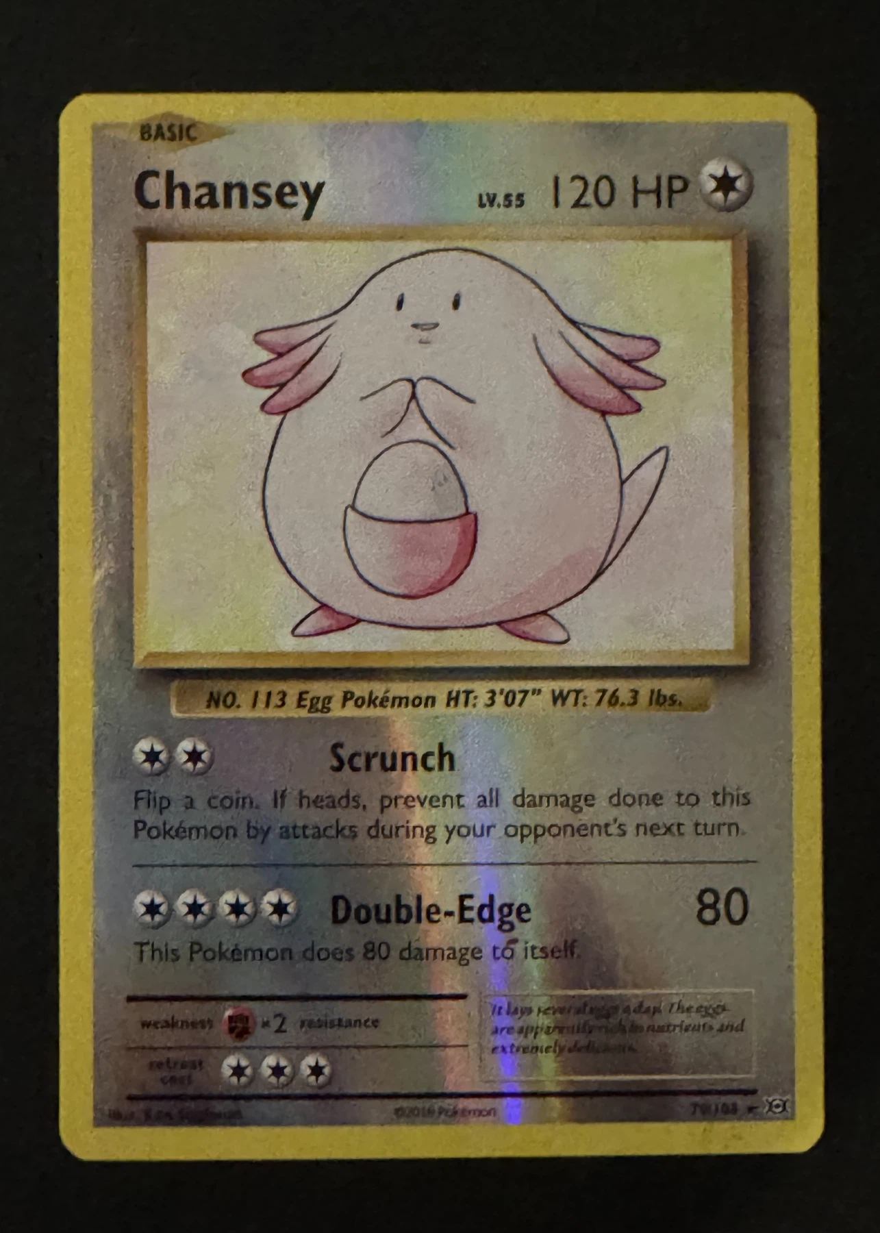 Chansey 070/108 Evolutions front card photo in GradeValue pregrading report