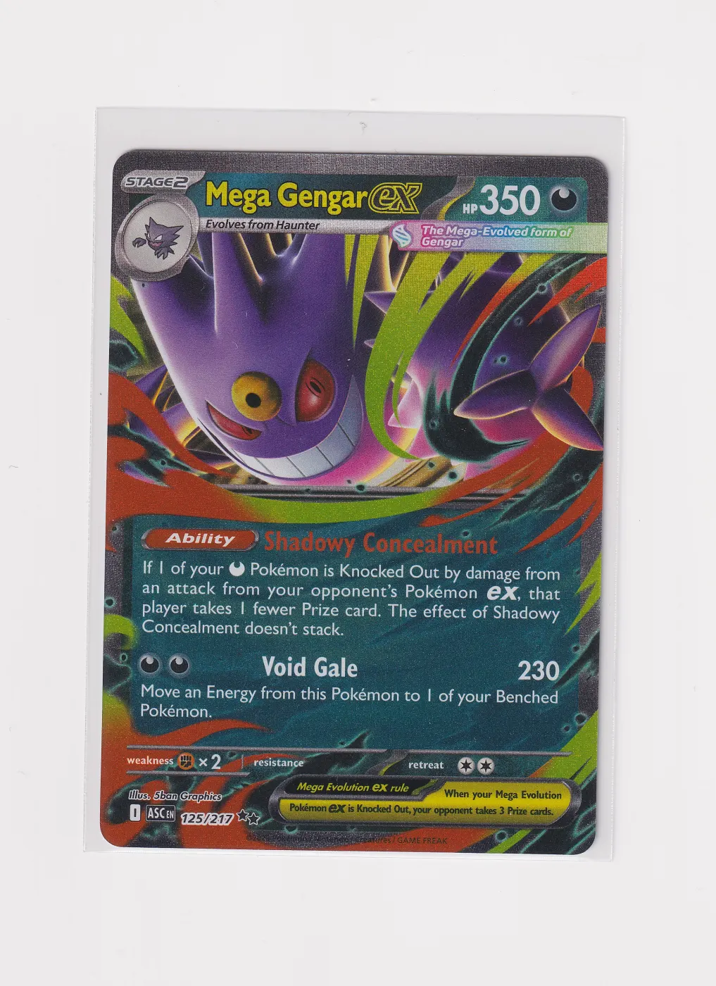 Mega Gengar ex 125/217 Ascended Heroes front card photo in GradeValue pregrading report