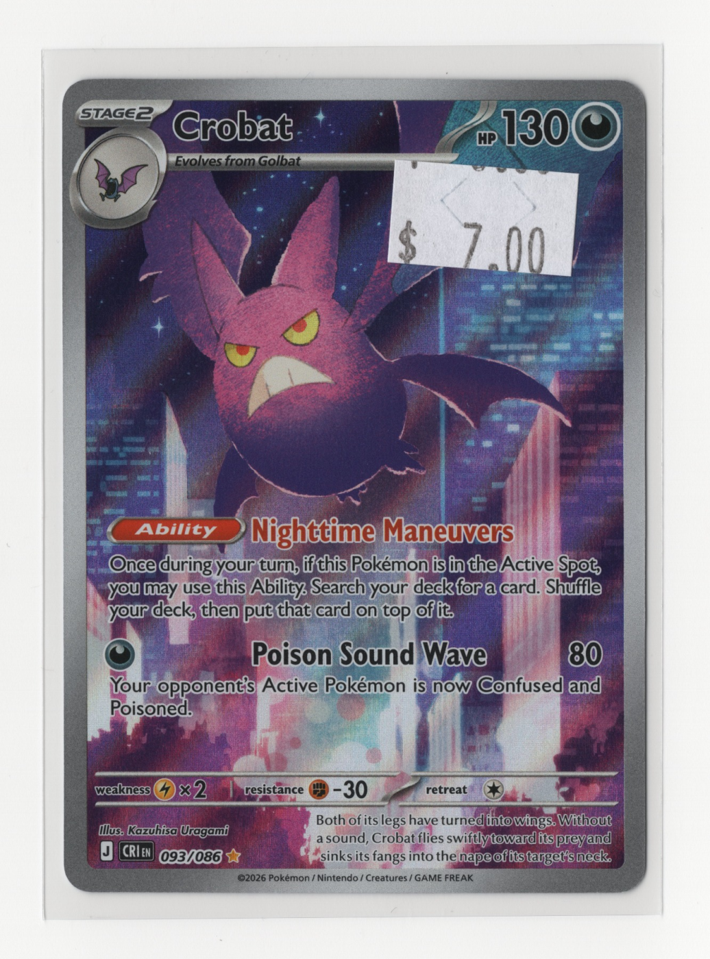 Crobat 093/86 Chaos Rising front card photo in GradeValue pregrading report