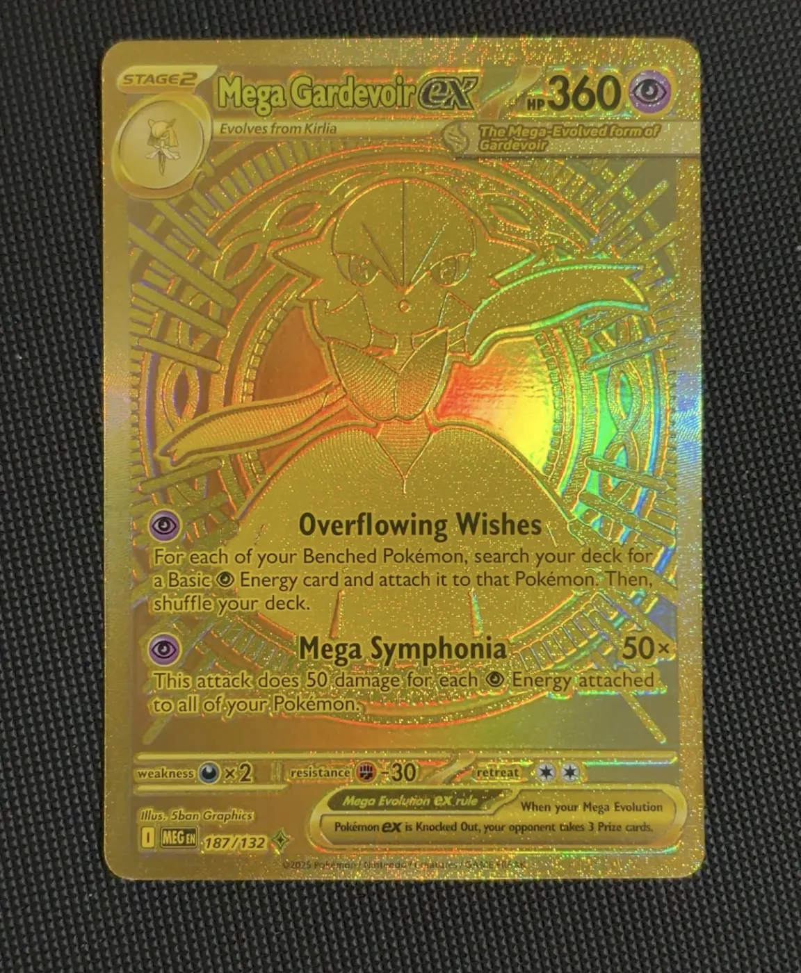 Mega Gardevoir EX 187/132 Mega Evolution front card photo in GradeValue pregrading report
