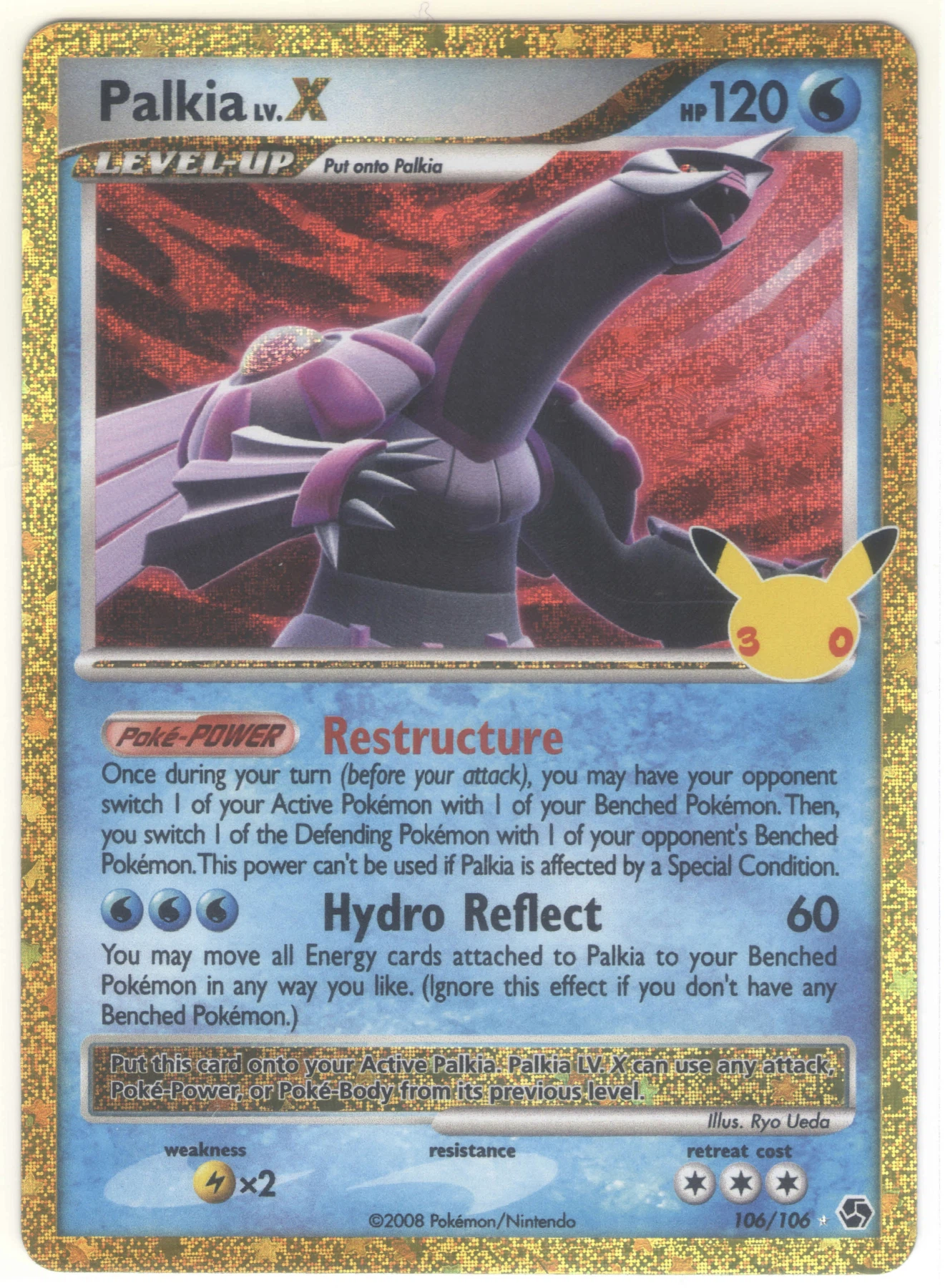 Palkia 106 30th Classic Collection front card photo in GradeValue pregrading report