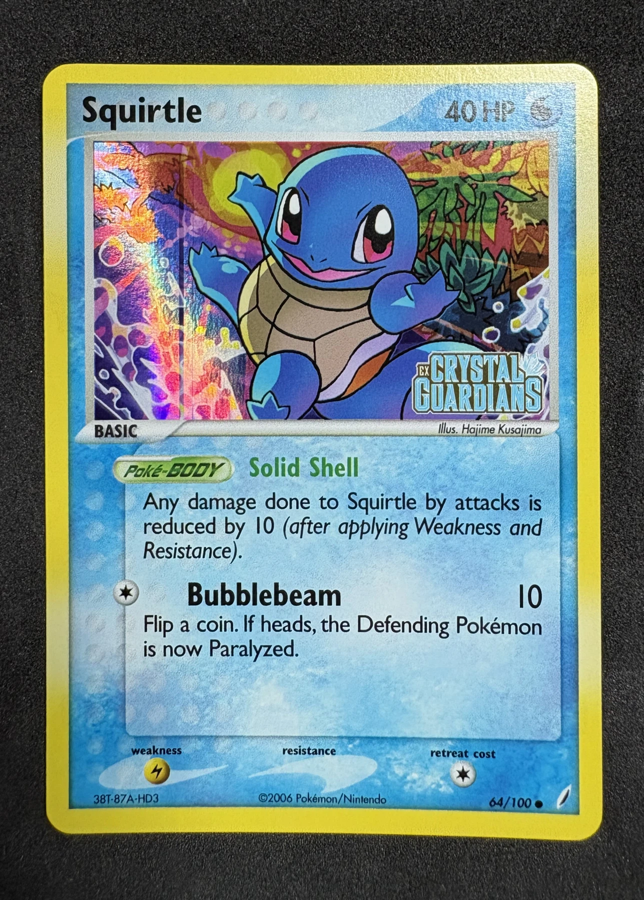 Squirtle 064/100 Crystal Guardians front card photo in GradeValue pregrading report