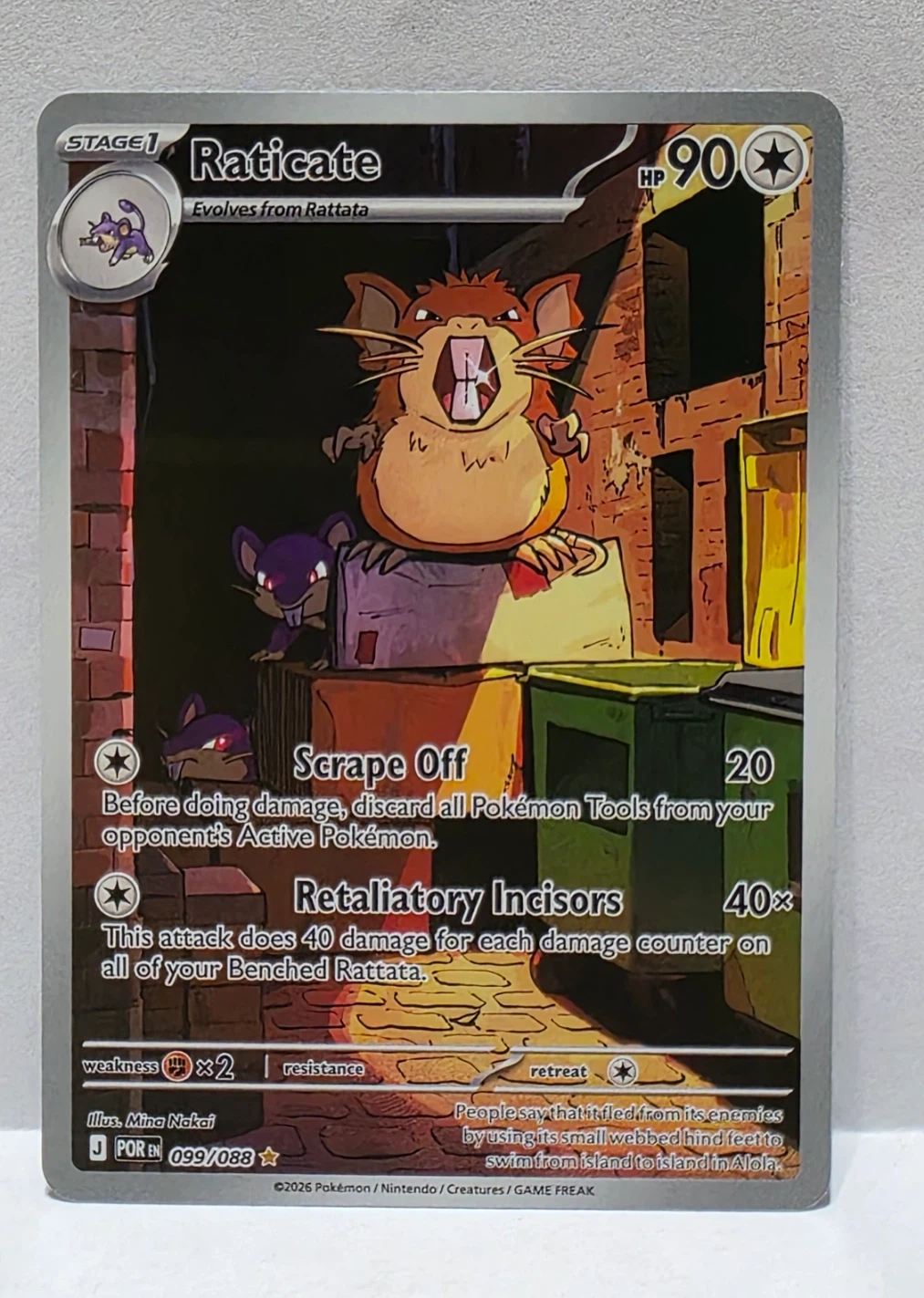 Raticate 099/88 Perfect Order front card photo in GradeValue pregrading report