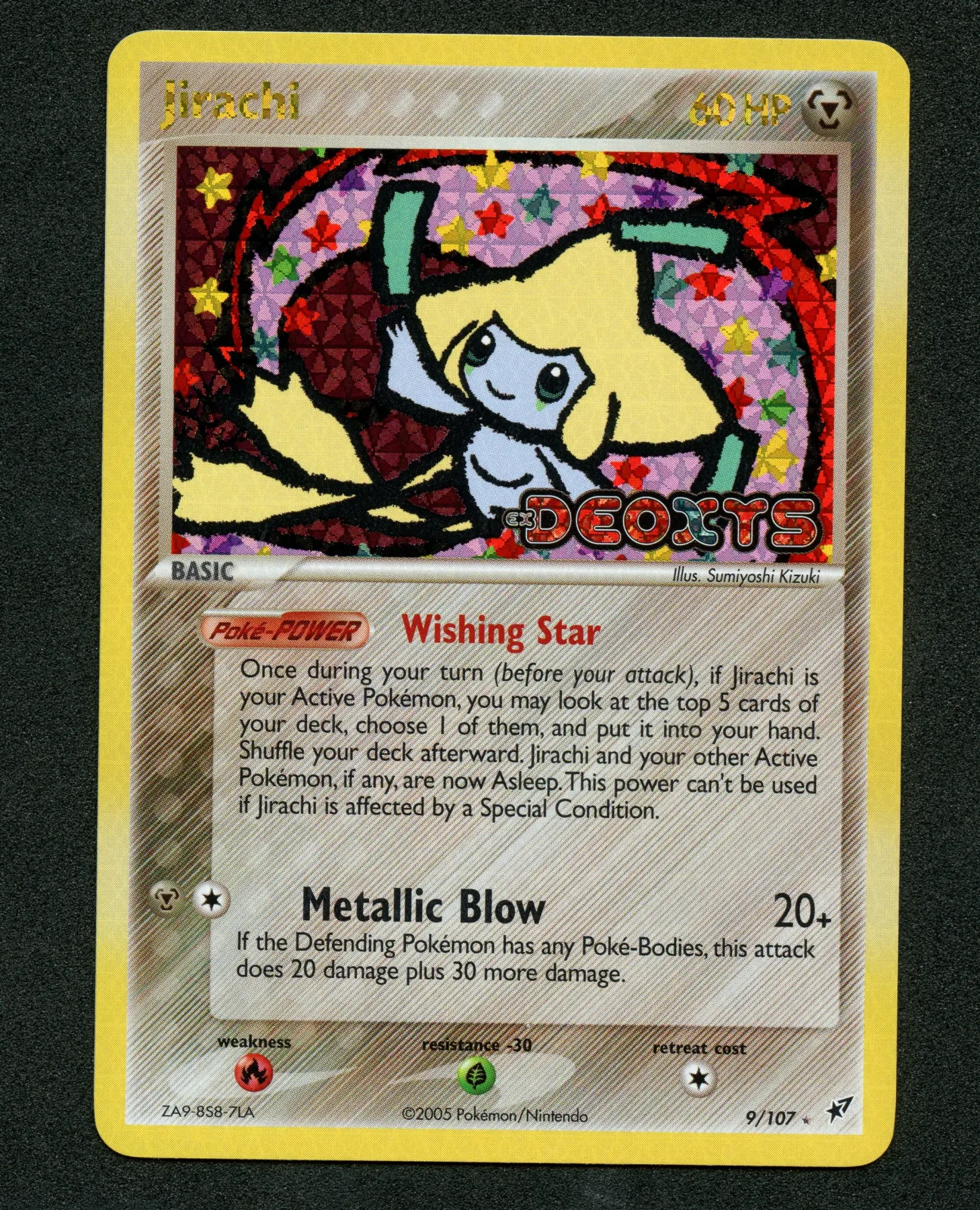 Jirachi 009/107 (Reverse Holo) Deoxys front card photo in GradeValue pregrading report
