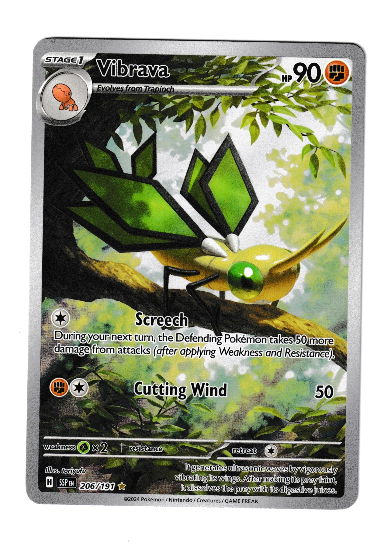 Vibrava 206/191 Surging Sparks front card photo in GradeValue pregrading report