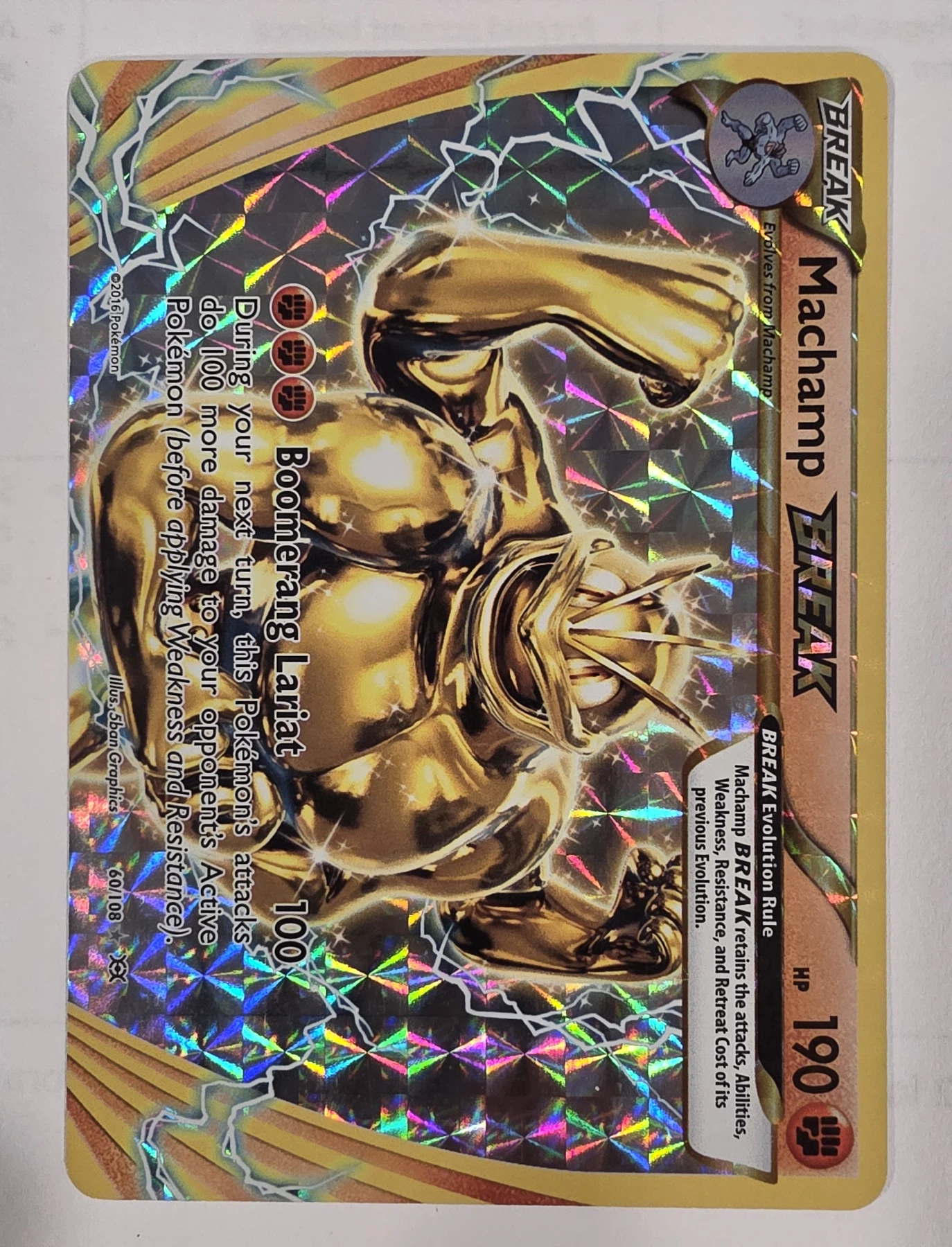 Machamp BREAK 060/108 Evolutions front card photo in GradeValue pregrading report