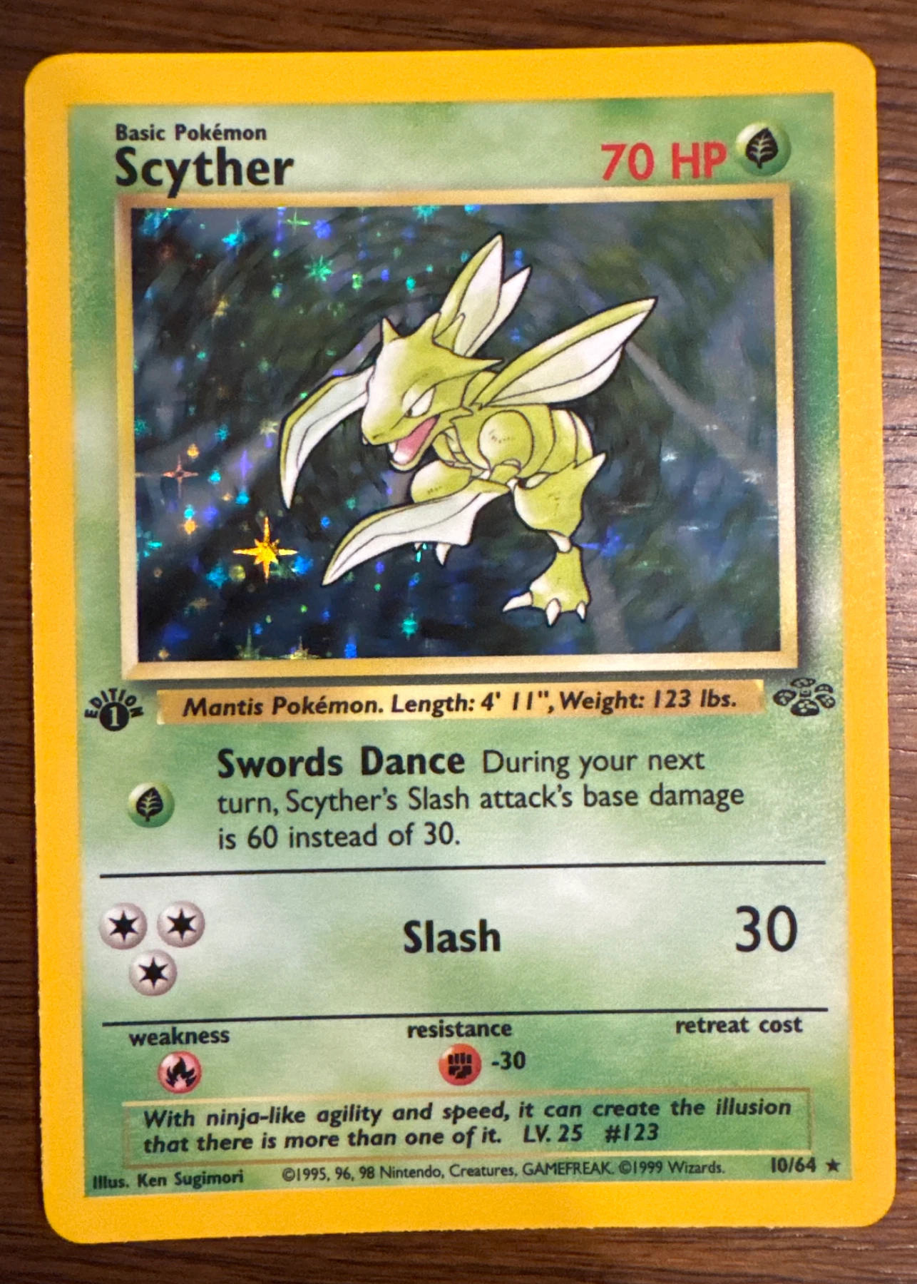 Scyther 010/64 Jungle front card photo in GradeValue pregrading report