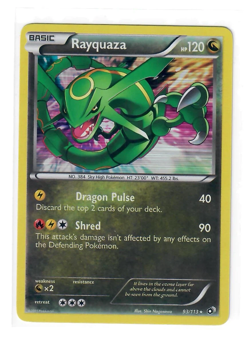 Rayquaza 093/113 Legendary Treasures front card photo in GradeValue pregrading report