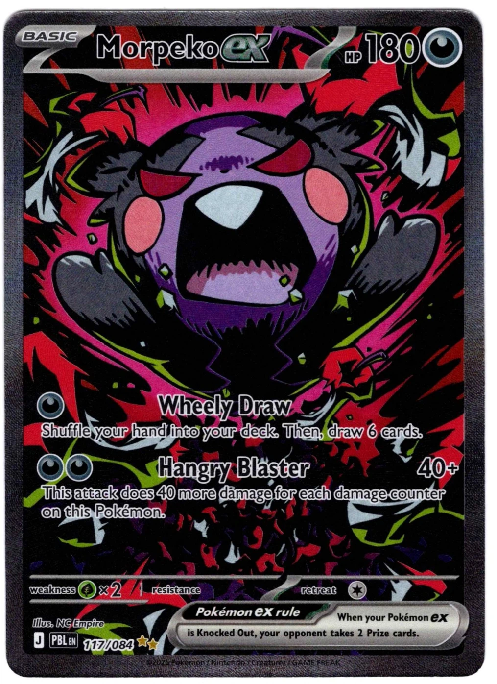 Morpeko ex 117/84 Pitch Black front card photo in GradeValue pregrading report