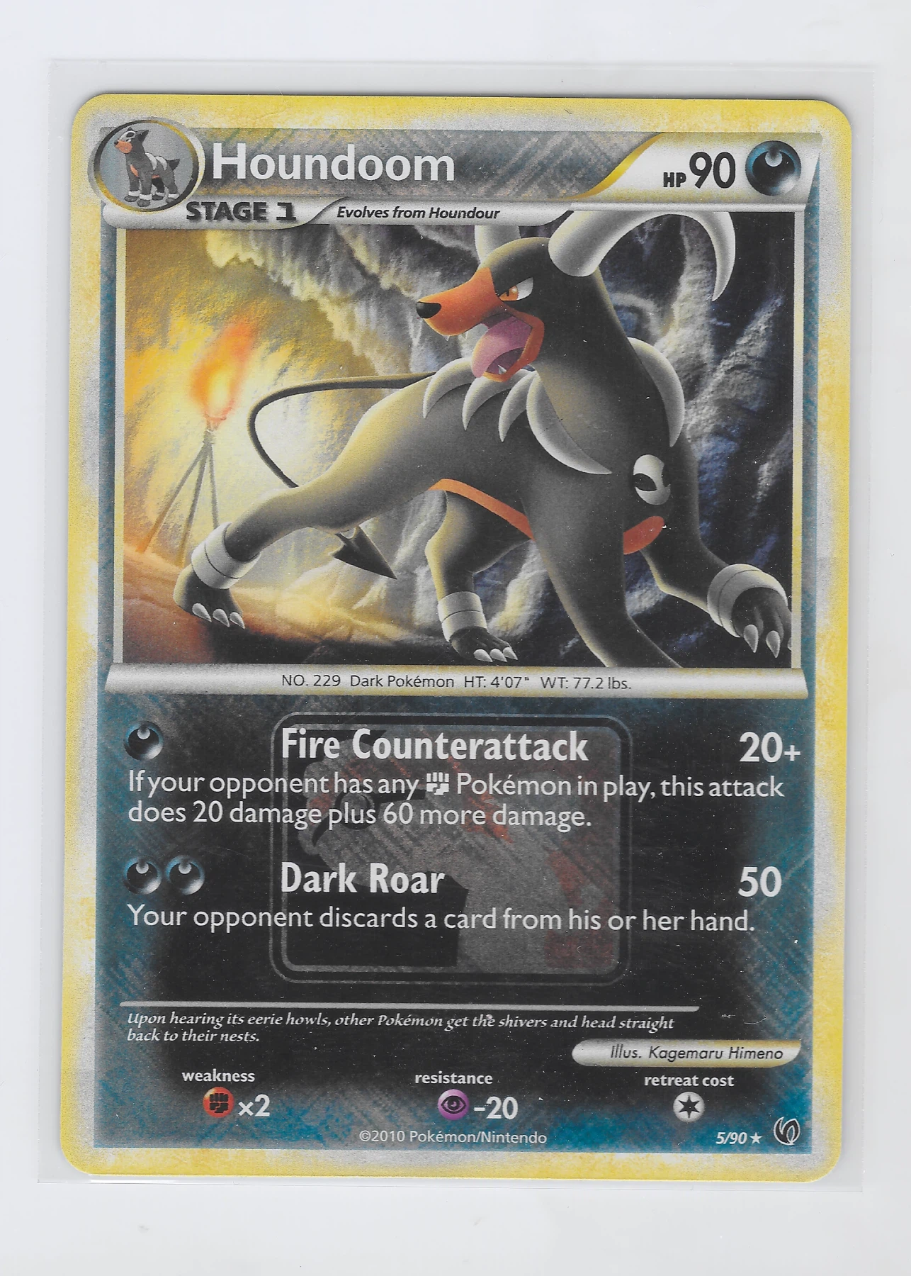 Houndoom 005/90 · Reverse Holo Undaunted front card photo in GradeValue pregrading report