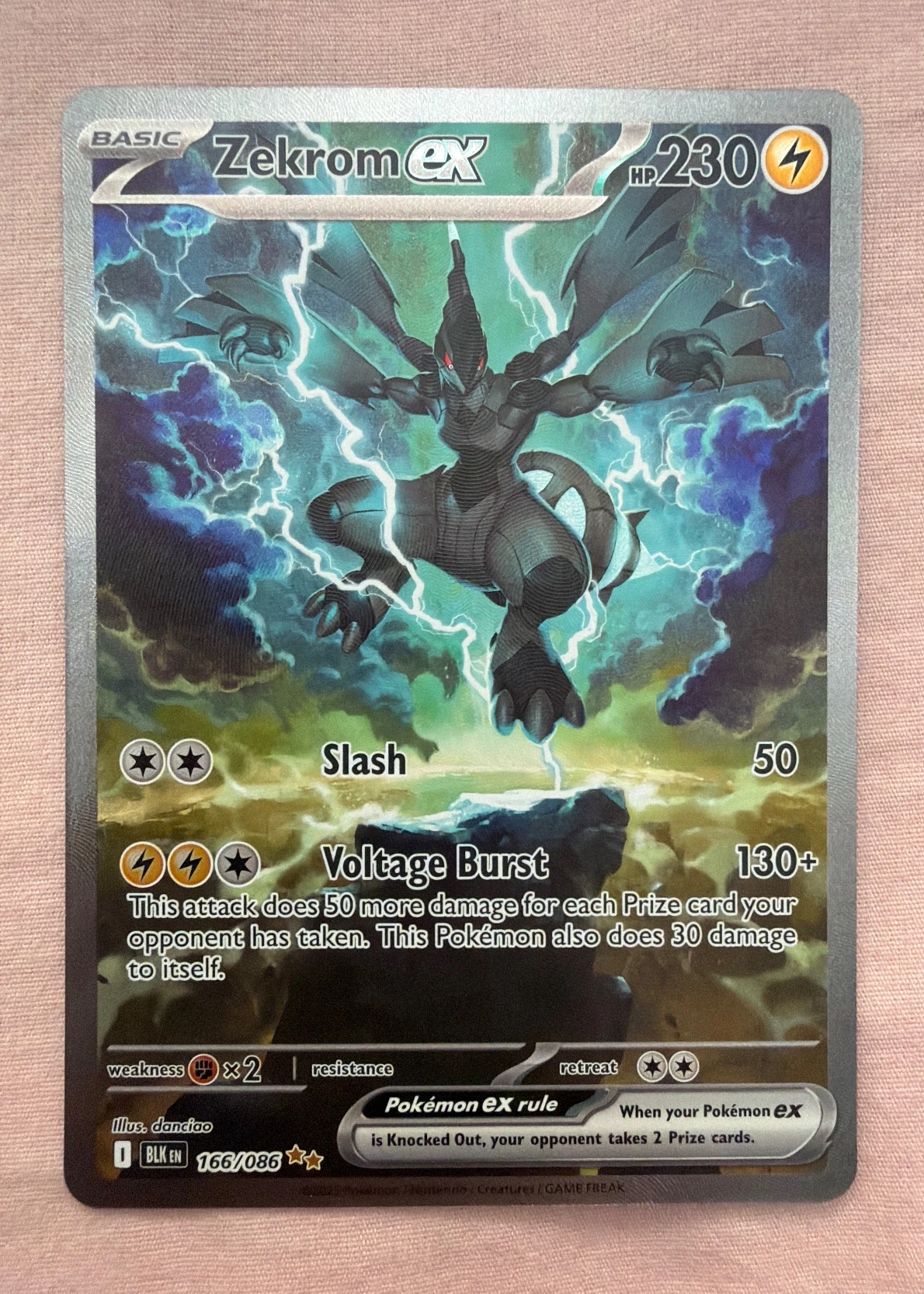 Zekrom ex 166/86 Black Bolt front card photo in GradeValue pregrading report