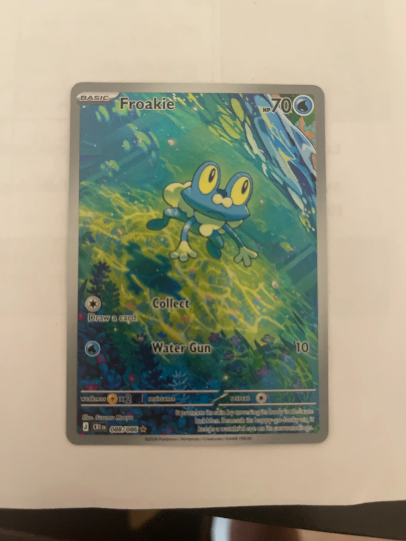 Froakie 088/86 Chaos Rising front card photo in GradeValue pregrading report