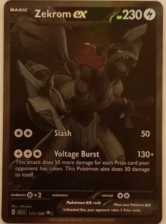 Zekrom ex 172/86 Black Bolt front card photo in GradeValue pregrading report