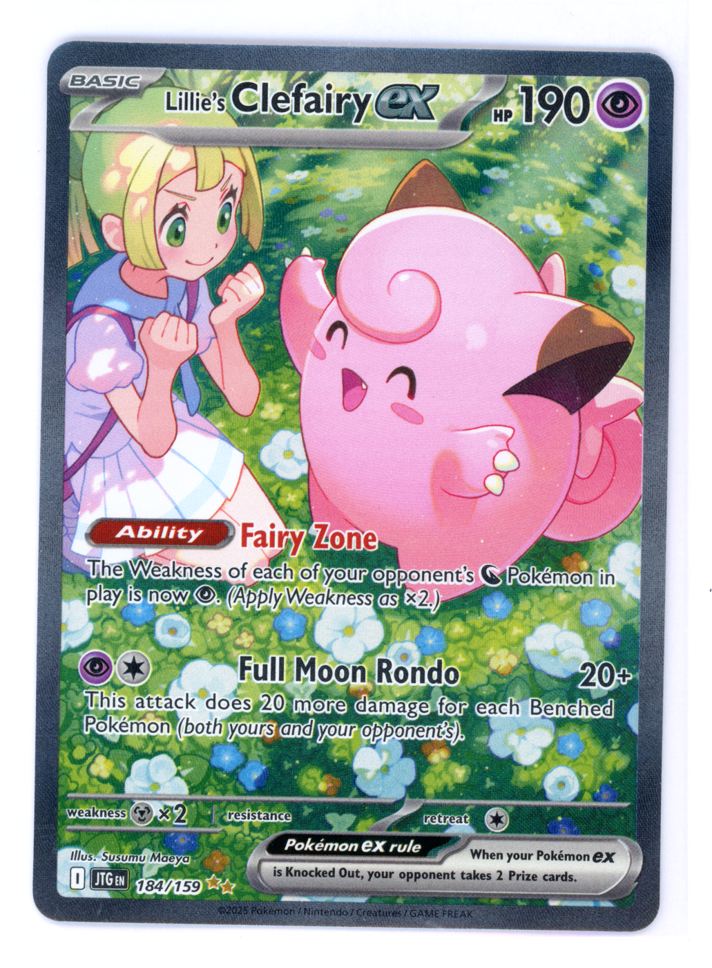 Lillie's Clefairy ex 184/159 Journey Together front card photo in GradeValue pregrading report