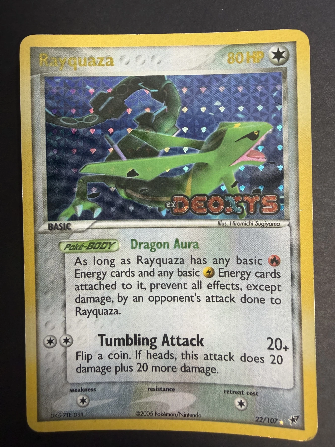 Rayquaza 022/107 Deoxys front card photo in GradeValue pregrading report