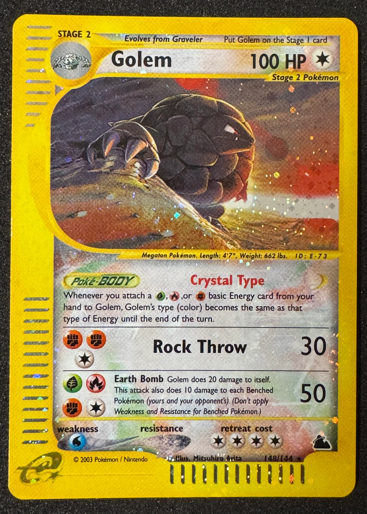Golem 148/144 · Holo Skyridge front card photo in GradeValue pregrading report