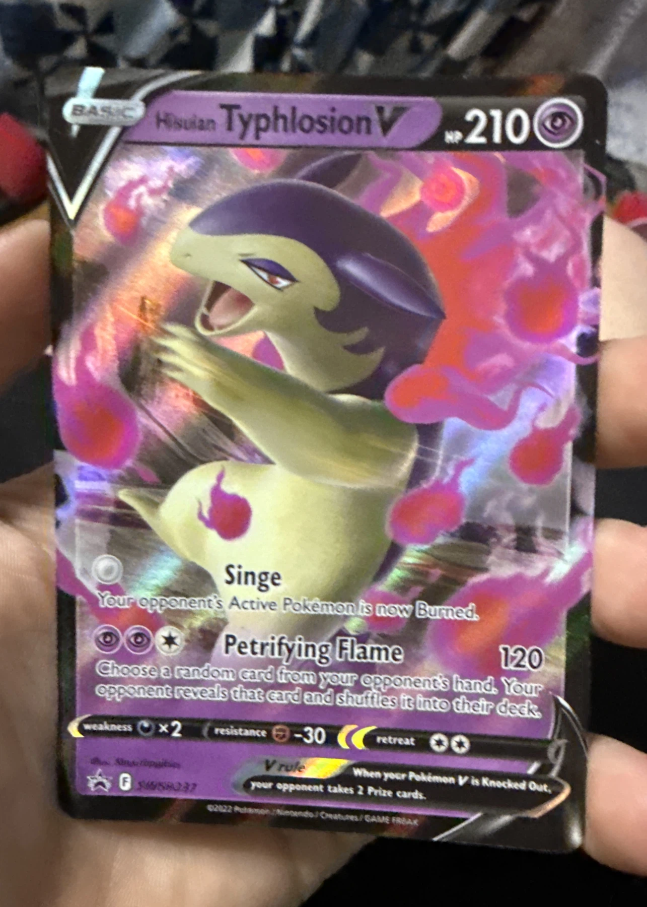 Hisuian Typhlosion V 308 Sword & Shield Promos front card photo in GradeValue pregrading report
