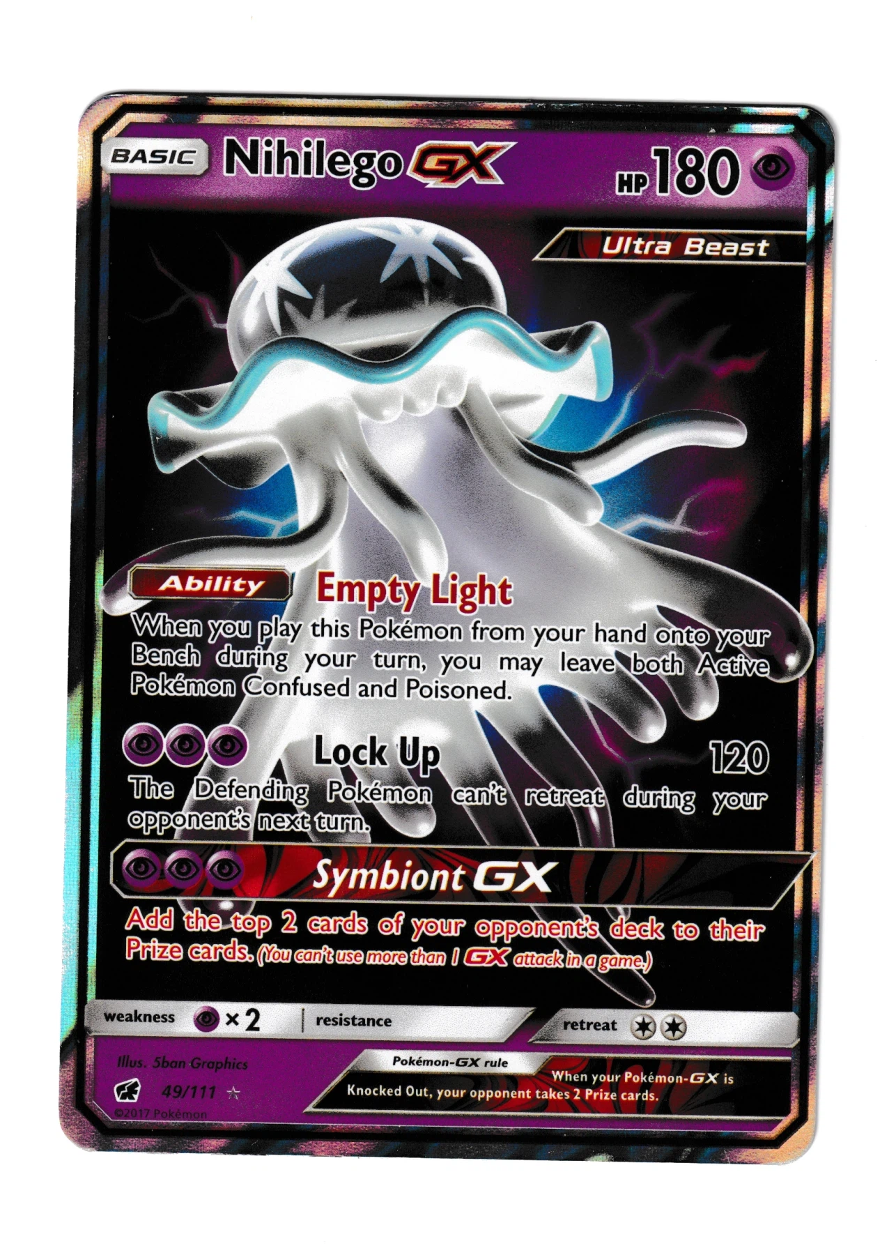 Nihilego GX 049/111 Crimson Invasion front card photo in GradeValue pregrading report