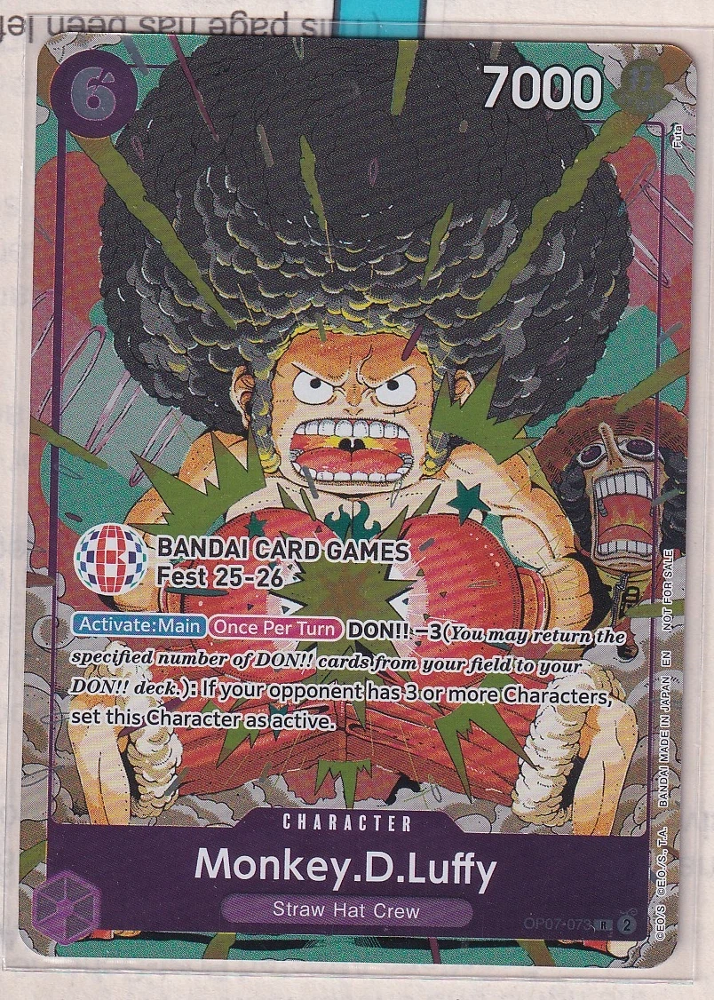 Monkey.D.Luffy (OP07-073) OP07-073 One Piece Promotion Cards front card photo in GradeValue pregrading report