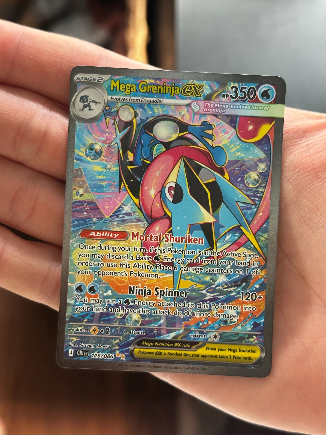 Mega Greninja ex 116/86 Chaos Rising front card photo in GradeValue pregrading report