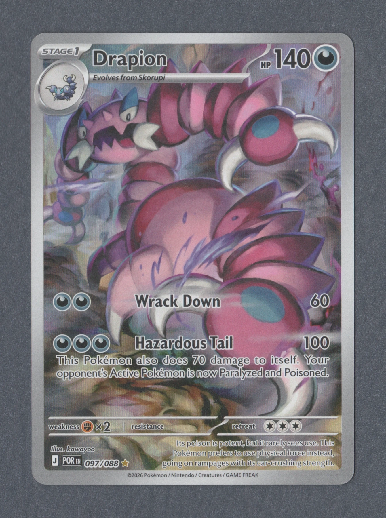 Drapion 097/88 Perfect Order front card photo in GradeValue pregrading report