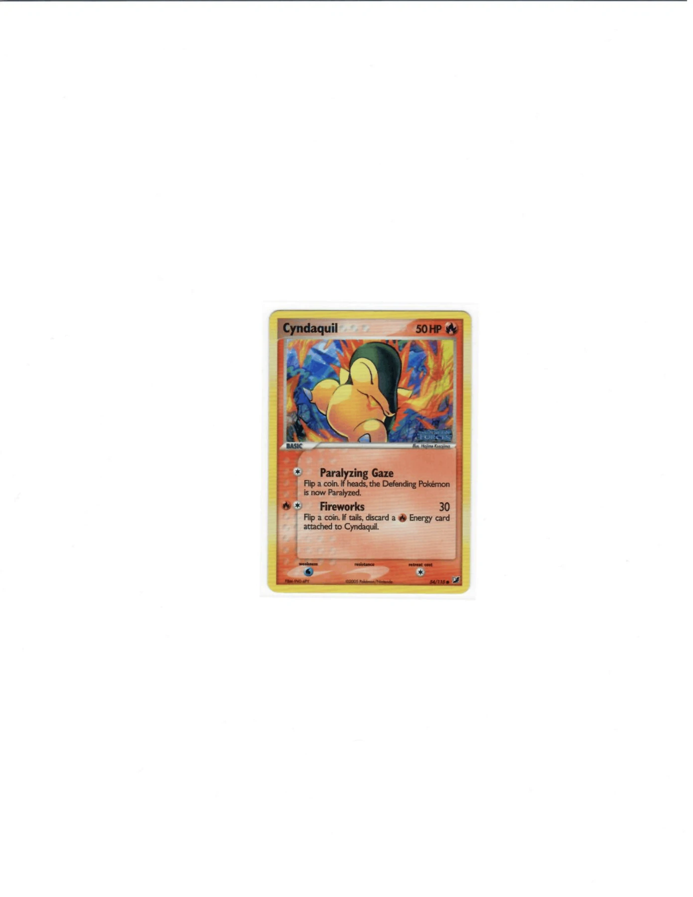 Cyndaquil Unseen Forces front card photo in GradeValue pregrading report