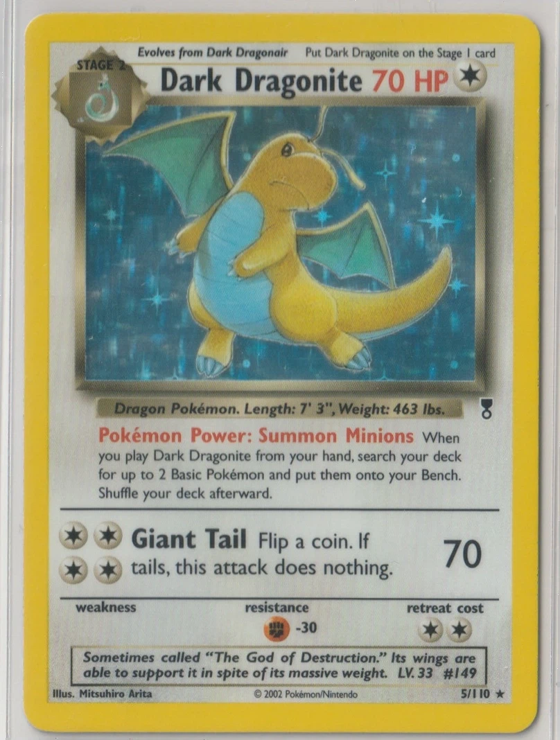 Dark Dragonite 005/110 Legendary Collection front card photo in GradeValue pregrading report
