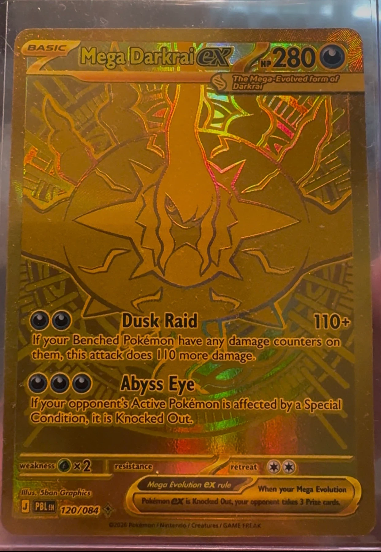 Mega Darkrai ex 120/84 Pitch Black front card photo in GradeValue pregrading report