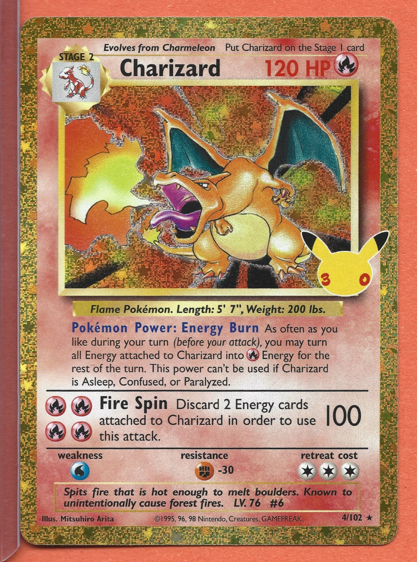 Charizard 004 30th Classic Collection front card photo in GradeValue pregrading report