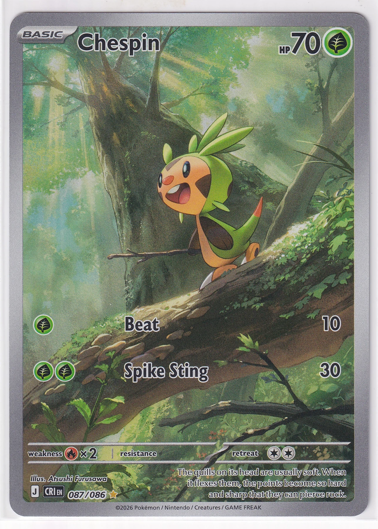 Chespin 087/86 Chaos Rising front card photo in GradeValue pregrading report