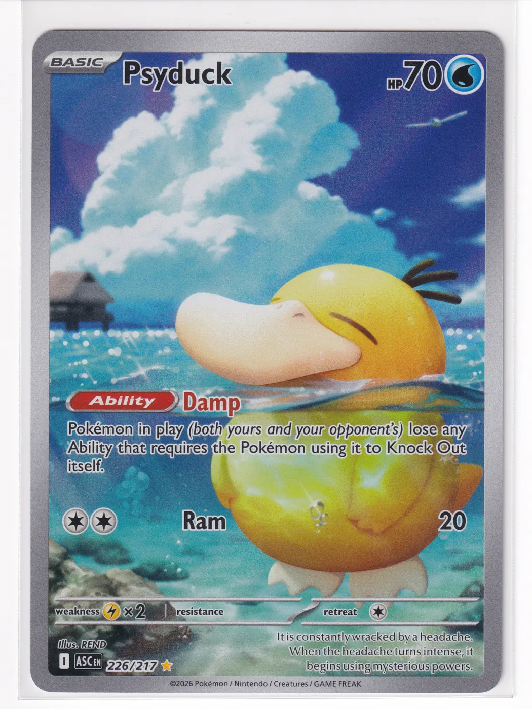 Psyduck 226/217 Ascended Heroes front card photo in GradeValue pregrading report