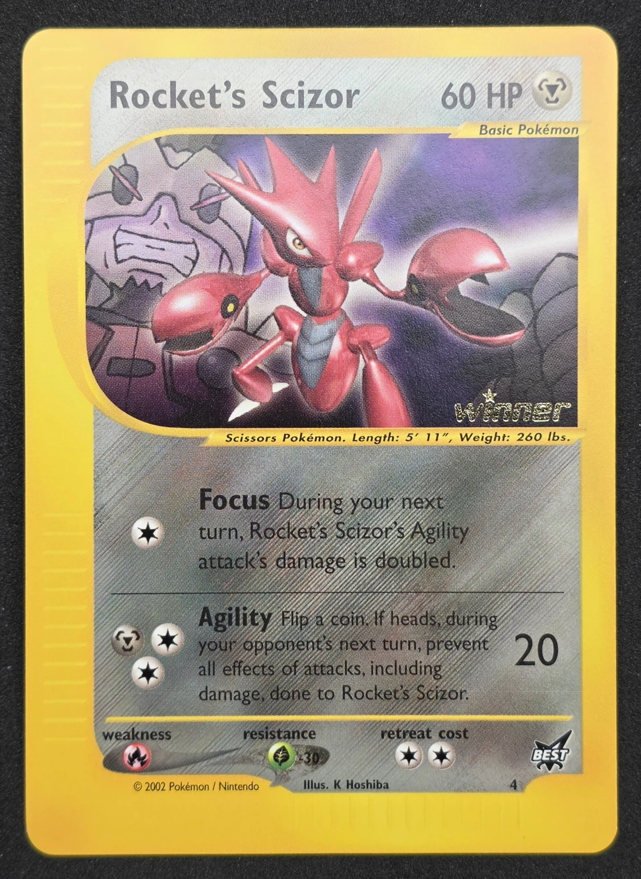Rocket’s Scizor 004/9 Best of game front card photo in GradeValue pregrading report
