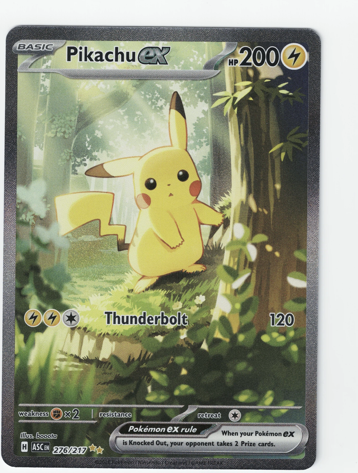 Pikachu ex 276/217 Ascended Heroes front card photo in GradeValue pregrading report